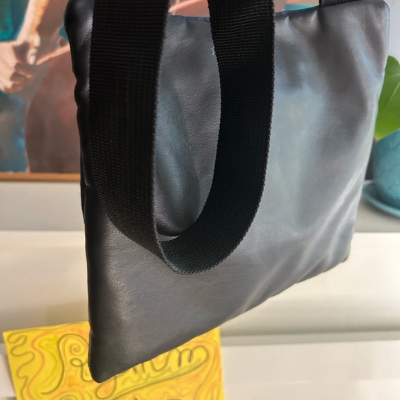 Stylish Denim and Black Crossbody Bag Vegan 9.5"x11" - Picture 14 of 16